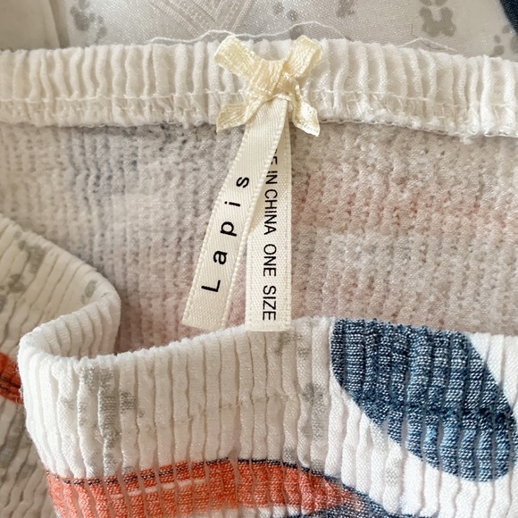 Lapis Smocked Top Strapless Dress or Skirt, Tulip Print, Red White Blue One Size - Picture 3 of 3